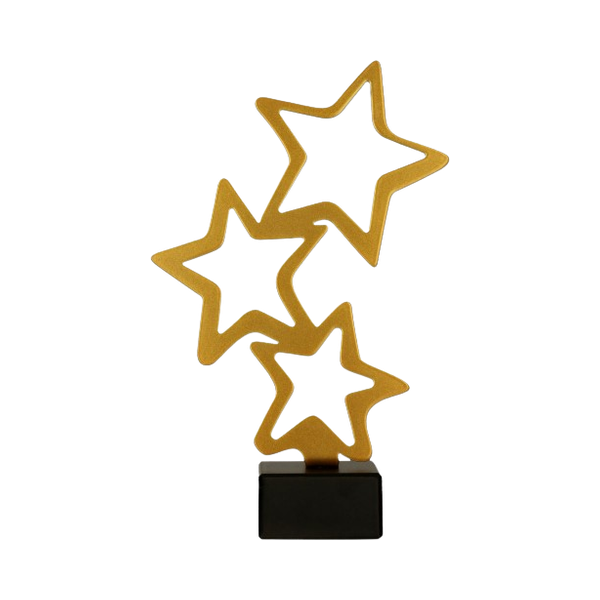 Statuetka metalowa ML-STA Gwiazdy - złota, 21 cm
