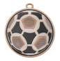 Medal brązowy DI5009.03 – medal z motywem piłki nożnej i dwukolorowym wykończeniem, wykonany z metalu. Pole na grawer z tyłu. Idealny na trzecie miejsce, turnieje piłki nożnej i zawody sportowe.