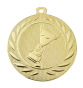 Medal złoty DI5000.A.01 – metalowy medal śr. 50 mm z wytłoczonym pucharem w wieńcu laurowym. Pole na grawer śr. 46 mm z tyłu. Idealny na pierwsze miejsce, zawody sportowe i turnieje.