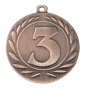 Medal brązowy DI5000.F.03 – metalowy medal śr. 50 mm z wytłoczoną cyfrą „3" w wieńcu laurowym. Pole na grawer śr. 46 mm z tyłu. Idealny na trzecie miejsce w zawodach sportowych i turniejach.