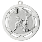 Medal srebrny D4A.02 – medal piłkarski z reliefem zawodnika w przewrotce i ażurową obręczą, wykonany z zamaku. Idealny na drugie miejsce, turnieje piłki nożnej i zawody sportowe.