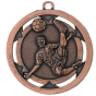 Medal brązowy D4A.03 – medal piłkarski z reliefem zawodnika w przewrotce i ażurową obręczą, wykonany z zamaku. Idealny na trzecie miejsce, turnieje piłki nożnej i zawody sportowe.