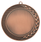 Medal brązowy D58.03 – elegancki okrągły medal z gałązką laurową i ozdobną teksturą na obrzeżu, wykonany z zamaku. Miejsce na emblemat z przodu oraz pole na grawer z tyłu. Idealny na trzecie miejsce, zawody sportowe i uroczystości.