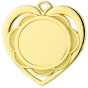 Medal złoty serce D87.01 – metalowy medal w kształcie serca, śr. 50 mm, wykonany z zamaku. Miejsce na emblemat śr. 25 mm z przodu oraz pole na grawer śr. 33 mm z tyłu. Idealny na pierwsze miejsce, zawody sportowe i uroczystości.