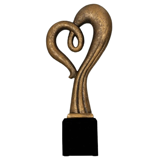 Statuetka odlewana RFST3041 brązowa – serce to elegancka nagroda na jubileusze, podziękowania i wyjątkowe wyróżnienia. Symboliczny motyw serca podkreśla emocjonalny charakter upominku. Miejsce na tabliczkę z nadrukiem.