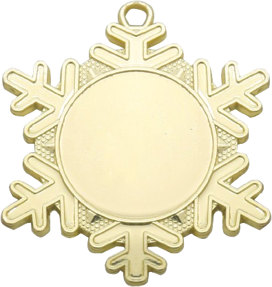 Złoty medal w kształcie śnieżynki